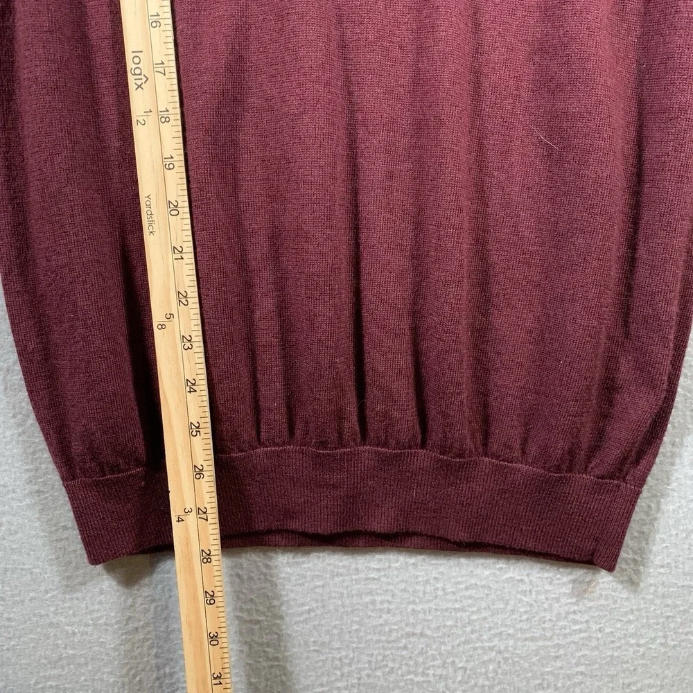 Turnbury Burgundy Extra Fine Merino Wool Mens Sweater Vest‎ sz Medium